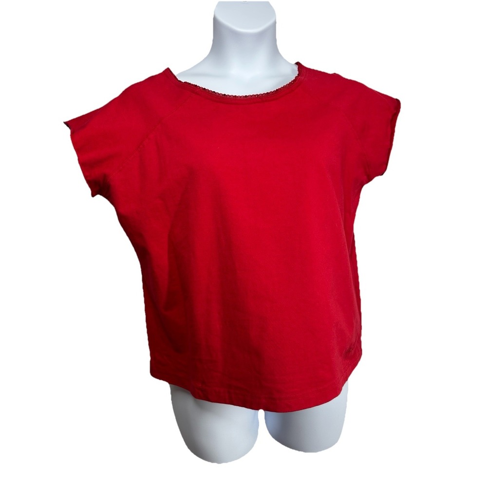 VTG 90s Jonathan Logan Red Women's XXL Short Sleeve Sweat Shirt Style Tee Shirt